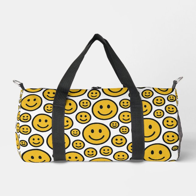Happy Smiling Face Patterned Duffel Bag Duffle Bag (Vorderseite)