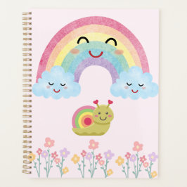 Happy Smiling Rainbow with Cute Snail & Fluffy  Planer