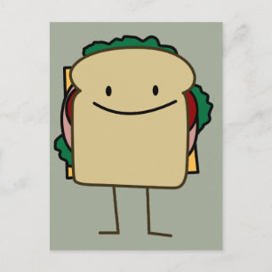 Happy Smiling Sandwich - Klassisch Postkarte