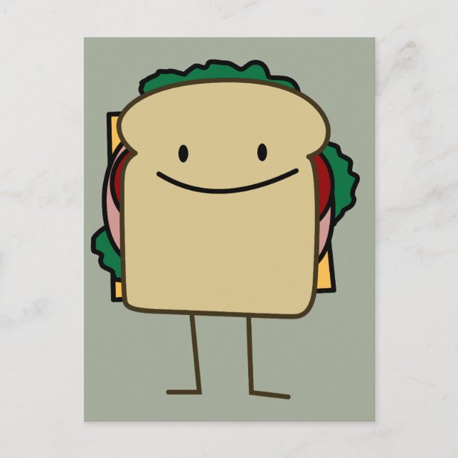 Happy Smiling Sandwich - Klassisch Postkarte (Vorderseite)