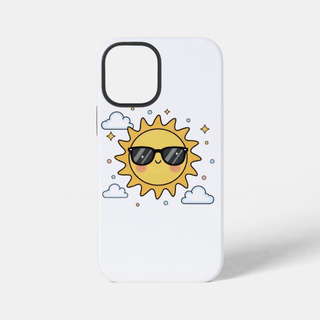Happy Smiling Sun Cartoon - Minimalist Kawaii Suns iPhone Hülle (Rückseite)
