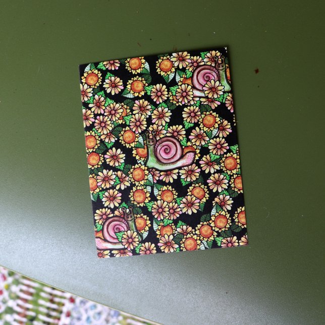 Happy Snail Blume Postkarte (Von Creator hochgeladen)