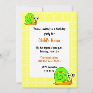 Happy Snail Children's Birthday Einladung