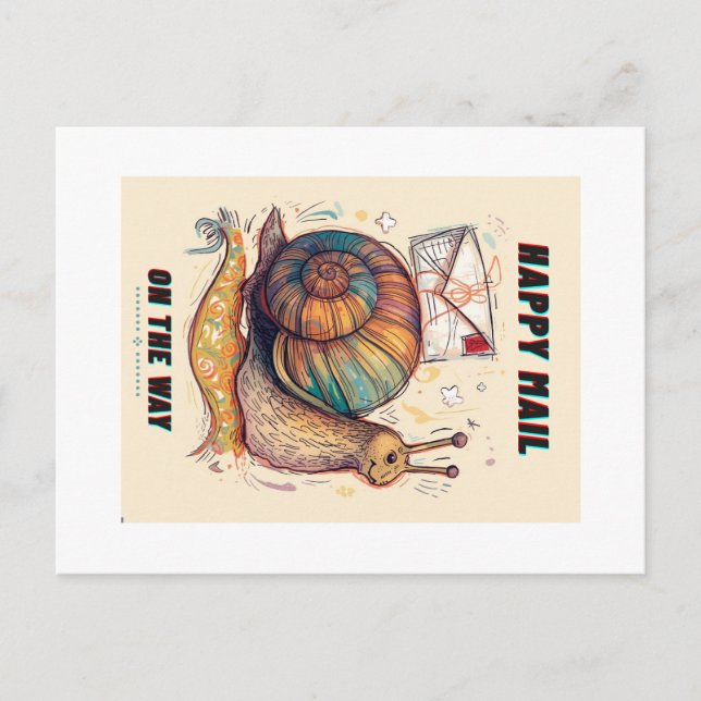 Happy Snail Mail Postcard Postkarte (Vorderseite)