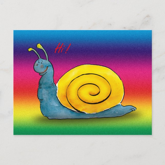 Happy snail - Postcard-Vorlage Postkarte (Vorderseite)