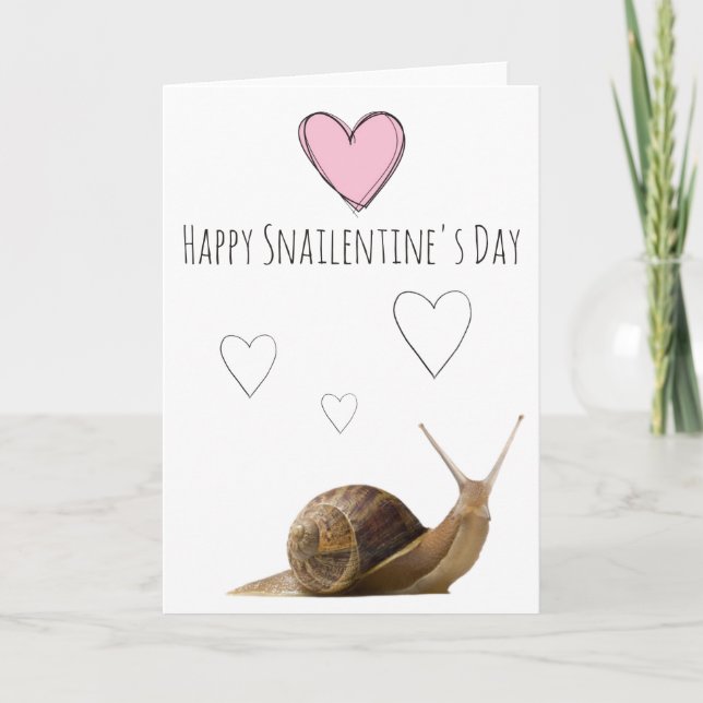 Happy Snailentine's Day Feiertagskarte (Vorderseite)