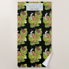 Happy Snails auf Lettuce Leaf Art Beach Handtuch