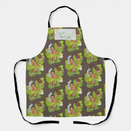 Happy Snails auf Lettuce Leaf Art Schürze