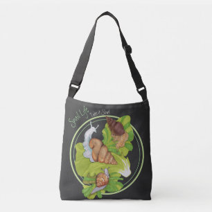 Happy Snails on Leafs 'Snail Life' Tragetaschen Mit Langen Trägern