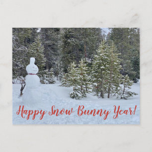Happy Snow Bunny Year! Postkarte