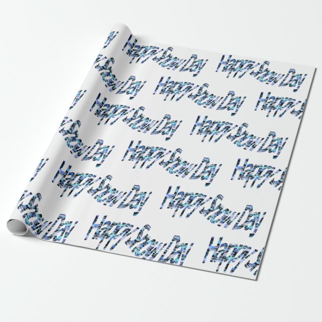 Happy Snow Day Wrapping Paper Geschenkpapier (Ungerollt)