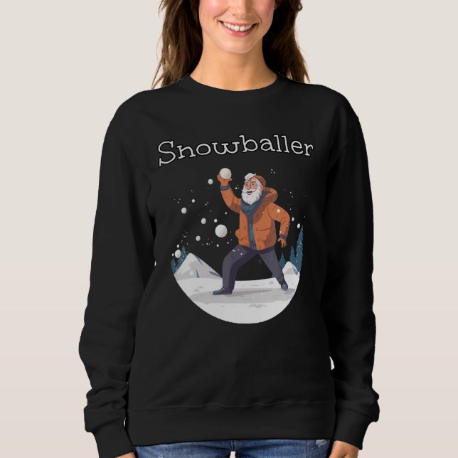 Happy Snowball Fighter Opa für die Wintersaison Sweatshirt (Vorderseite)