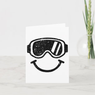 Happy Snowboarden und Skifahren Goggles T Shirt Ki Karte