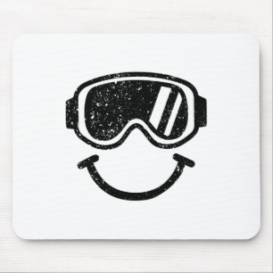 Happy Snowboarden und Skifahren Goggles T Shirt Ki Mousepad