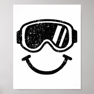 Happy Snowboarden und Skifahren Goggles T Shirt Ki Poster