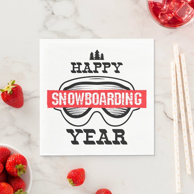 Happy Snowboarding Year Serviette (Von Creator hochgeladen)
