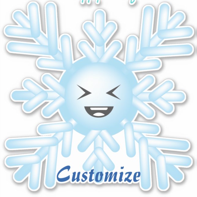 Happy Snowflake Emoticon Thunder_Cove Aufkleber (Vorderseite)