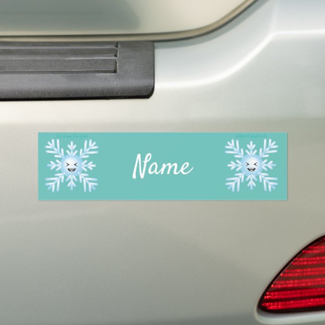 Happy Snowflake Emoticon Thunder_Cove Autoaufkleber (Auf Auto)