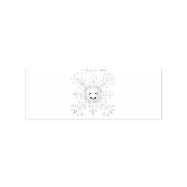 Happy Snowflake Emoticon Thunder_Cove Gummistempel (Prägung)