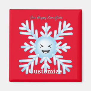 Happy Snowflake Emoticon Thunder_Cove Magnet