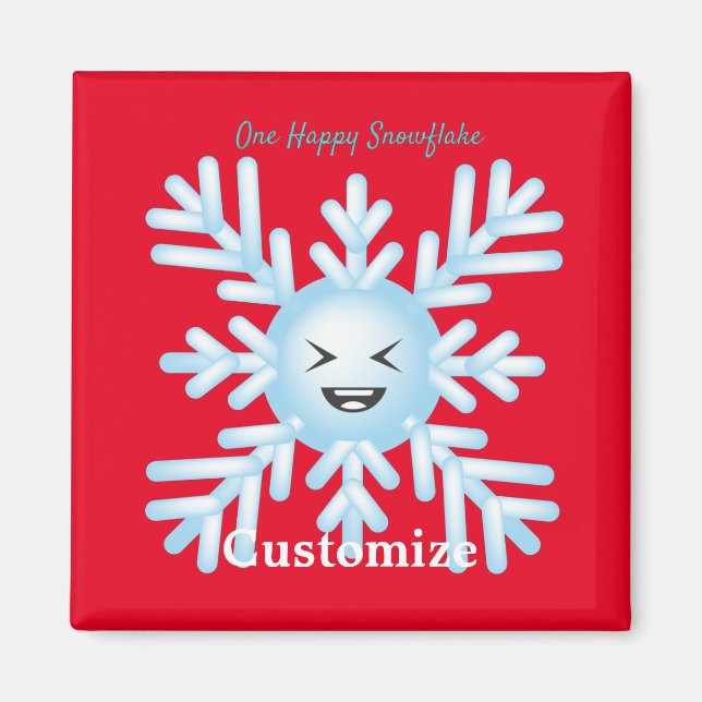 Happy Snowflake Emoticon Thunder_Cove Magnet (Vorne)
