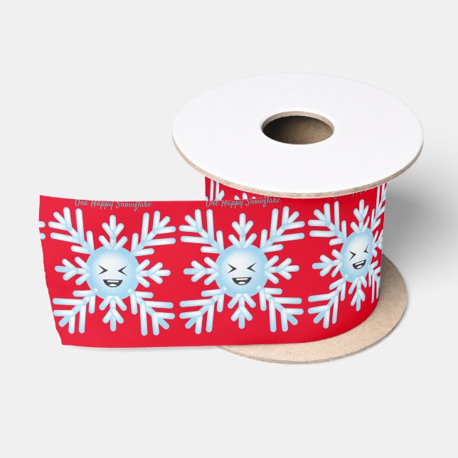 Happy Snowflake Emoticon Thunder_Cove Satinband (Spule)