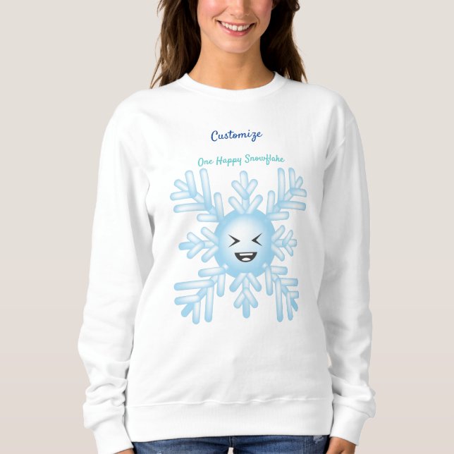 Happy Snowflake Emoticon Thunder_Cove Sweatshirt (Vorderseite)