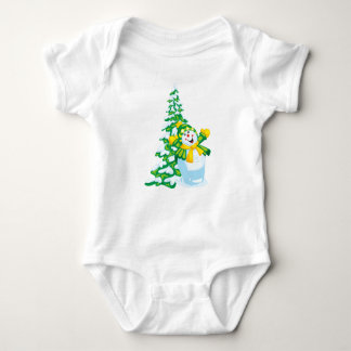 Happy Snowman Cartoon Baby Strampler