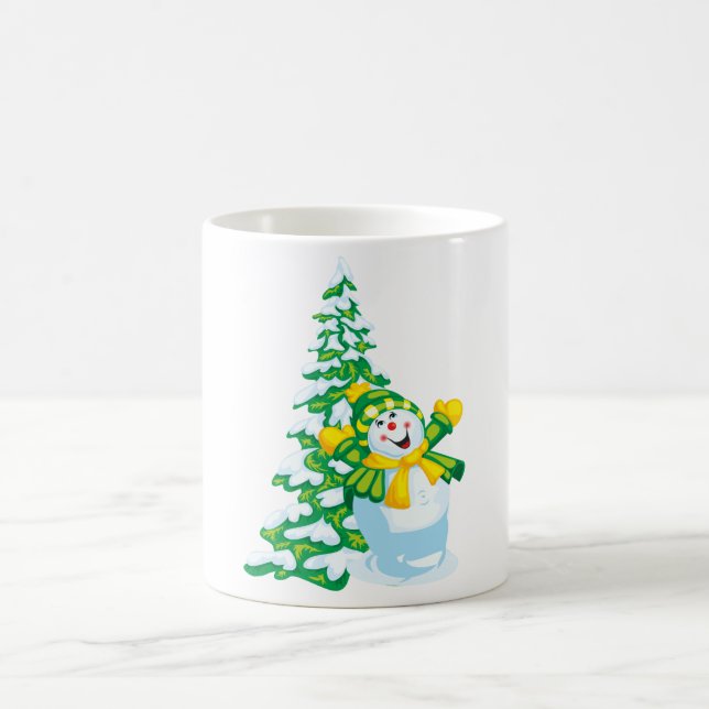 Happy Snowman Cartoon Tasse (Mittel)