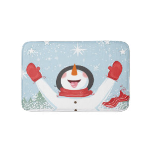 Happy Snowman Chrismas Bathmat Badematte