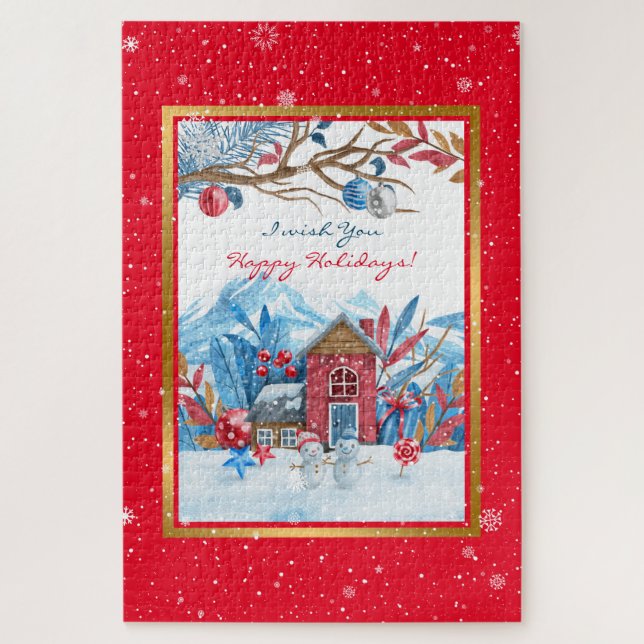 Happy Snowman Customize Puzzle (Vertikal)