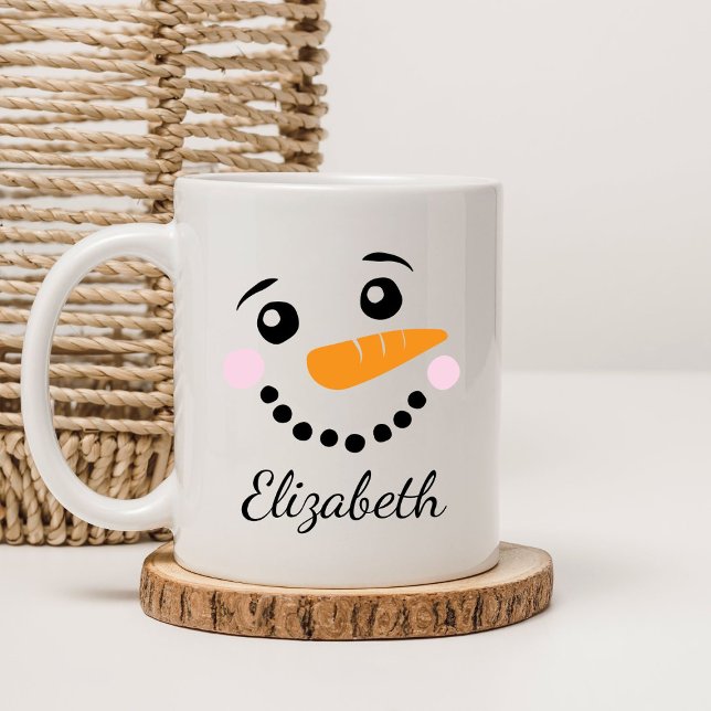 Happy Snowman Face Kaffeetasse (Von Creator hochgeladen)