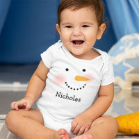 Happy Snowman Face Personalisiert Kids Name