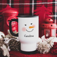 Happy Snowman Face Personalisiert Name Holiday