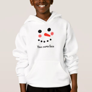 Happy Snowman Face Personalisierter Name Hoodie