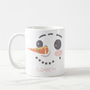 Happy Snowman Face Personalisiertes Geschenk Kaffeetasse