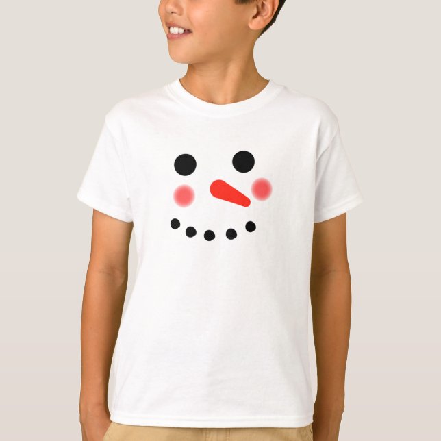 Happy Snowman Face T - Shirt (Vorderseite)