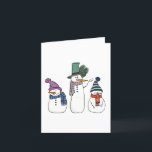 Happy Snowman Family Blank Grußkarte Dankeskarte<br><div class="desc">Niedliche handgezeichnet Abbildung einer glücklichen Snowman Familienleercard.</div>