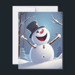 Happy Snowman Feiertagskarte<br><div class="desc">Happy Snowman. Wombo</div>