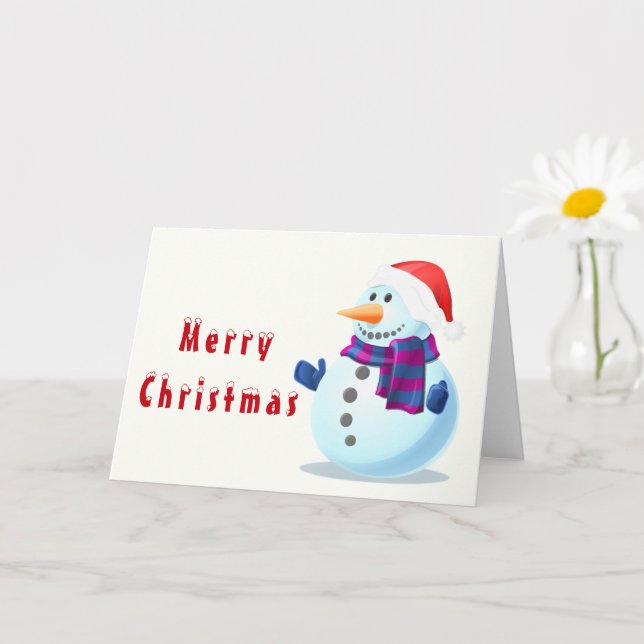 Happy Snowman Frohe Weihnachtskarte Karte (Kleine Pflanze)