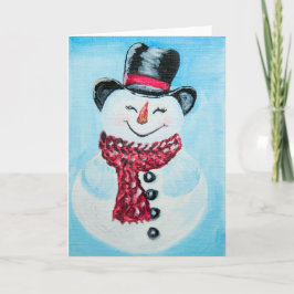 Happy Snowman Grußkarte Feiertagskarte