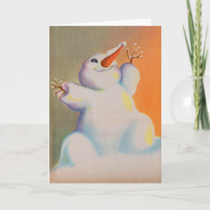 Happy Snowman grüßt den Morgen Feiertagskarte