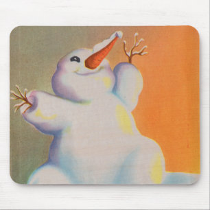 Happy Snowman grüßt den Morgen Mousepad