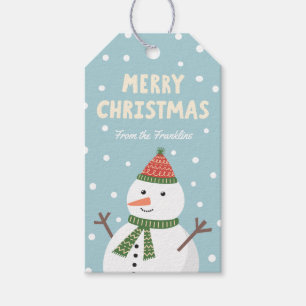 Happy Snowman Holiday Gift Tags Geschenkanhänger