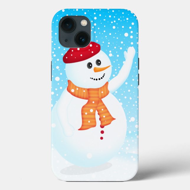 Happy Snowman iPhone 13 Case-Mate Hülle (Rückseite)