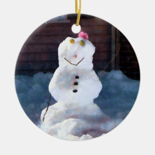 Happy Snowman Keramikornament
