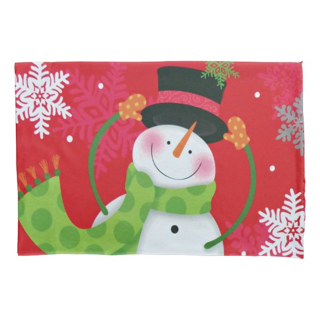 Happy Snowman Kissenbezug (Vorderseite)