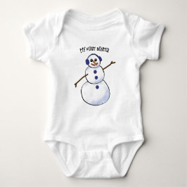 Happy Snowman Mein erster Winter Baby Strampler