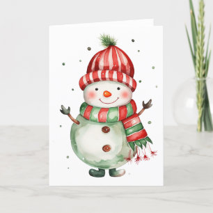 Happy Snowman mit Hut und Scarf Feiertagskarte