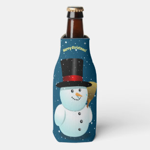 Happy Snowman mit Top Felt Hut Flaschenkühler